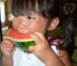 eating watermelon