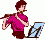 Playing a flute