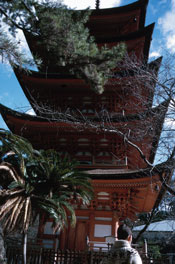 Ninna-ji Temple known for its symmetrical five-story pagoda