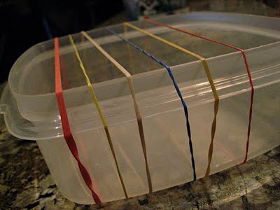 String instrument created with rubber bands