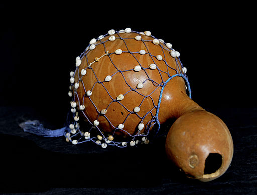 beaded gourd instrument axatse