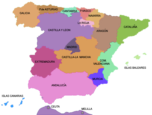Regional Map of Spain