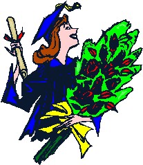 grad with flowers