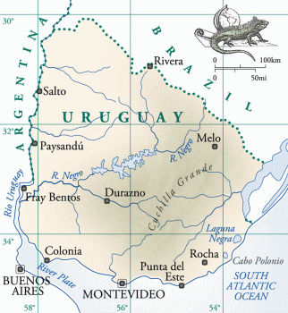 map of Uruguay