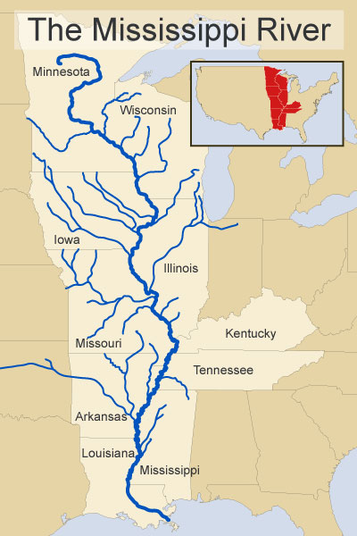 Map of Mississippi River