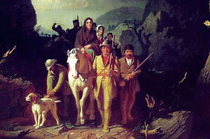 Daniel Boone leading settlers