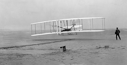 Wright test flight