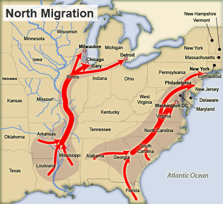 Northern migration map