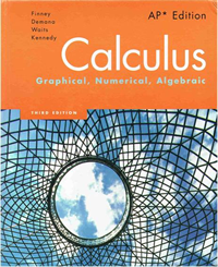 Calculus: Graphical, numerical, algebraic, AP Edition. Upper Saddle River, NJ: Pearson Education-Prentice Hall. 