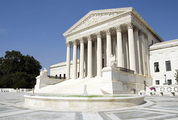 The front of the U.S. Supreme Court in Washington, D.C. 