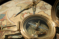 Navigation map and compass; iStock.com