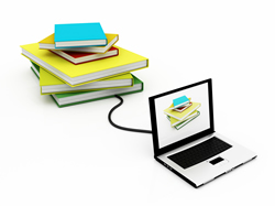 Books connected to a laptop; ThinkStock.com 