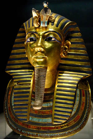 Tuthankamen's famous burial mask, on display in the Egyptian Museum in Cairo.