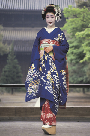 Woman in maiko dress