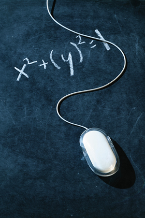 Computer mouse with algebra equation