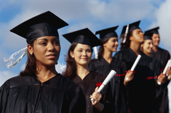 A group of graduating students; ThinkStock.com