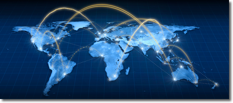 Telecommunications connecting all locations around the world; ThinkStock.com