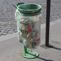 Plastic bags in trash