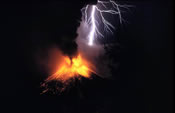 Volcanic eruption and lightning