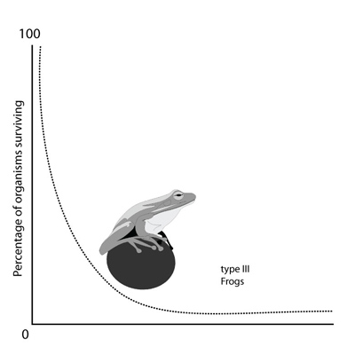 graph showing Species with Type III survivorship 