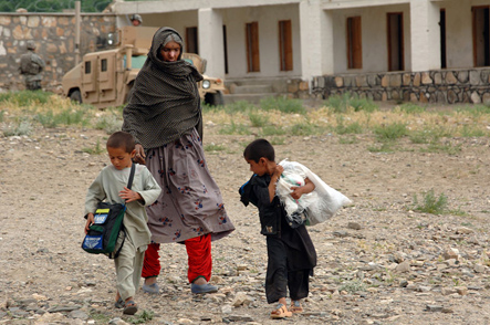 Afgan woman and her boys