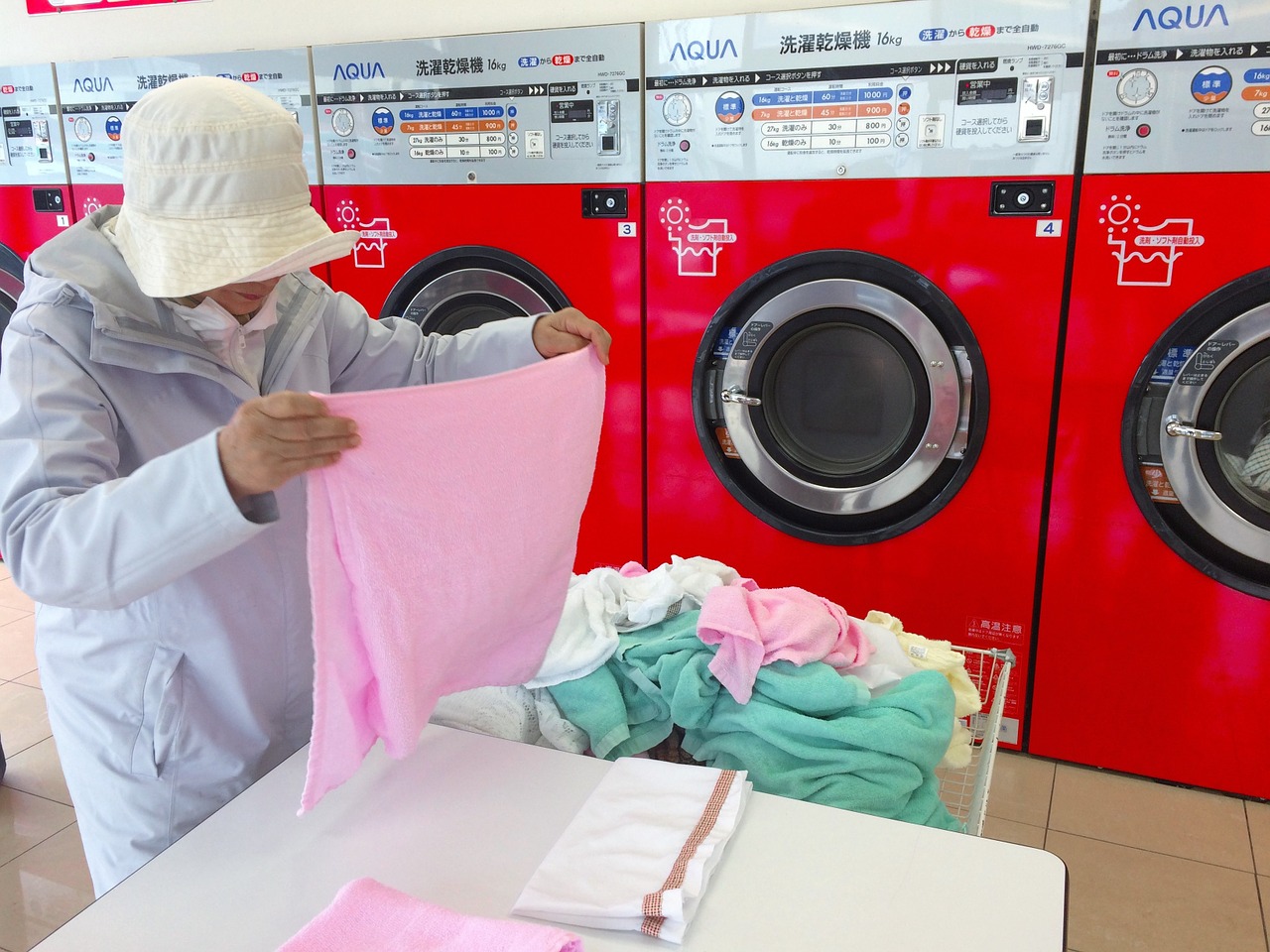 woman doing laundry