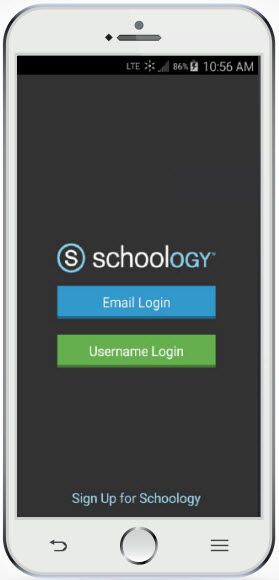 Schoology Mobile App Login Screen