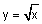 y equals the square root of x