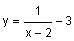 y equals 1 divided by the quantity x minus 2, minus 3