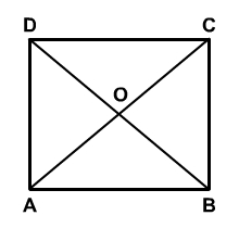 Rectangle ABCD with diagonals AC and BD that meet at point O.