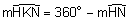 measure of arc HKN equals 360 minus the measure of arc HN