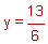 y equals thirteen-sixths