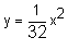 y equals one-twenty-fourth x squared