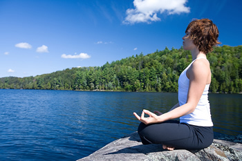 woman meditating