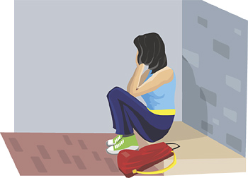 illustration of distraught teen sitting alone