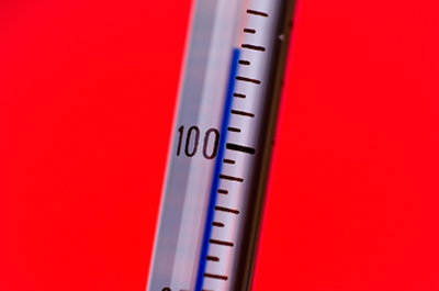 Thermometer showing a fever