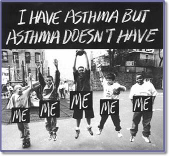 Asthma campaign poster of children with Asthma