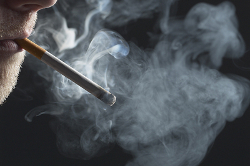 Cigarette being smoked