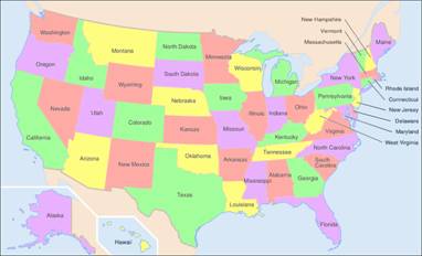 Map of the US